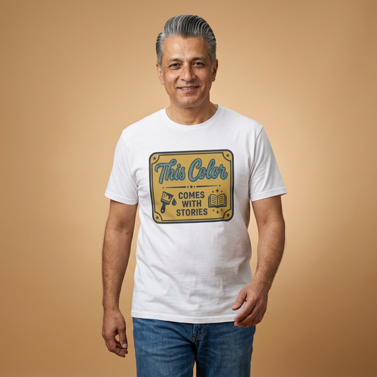 T-Shirt — "This Color Comes With Stories" Vintage Book Lover Graphic Tee
