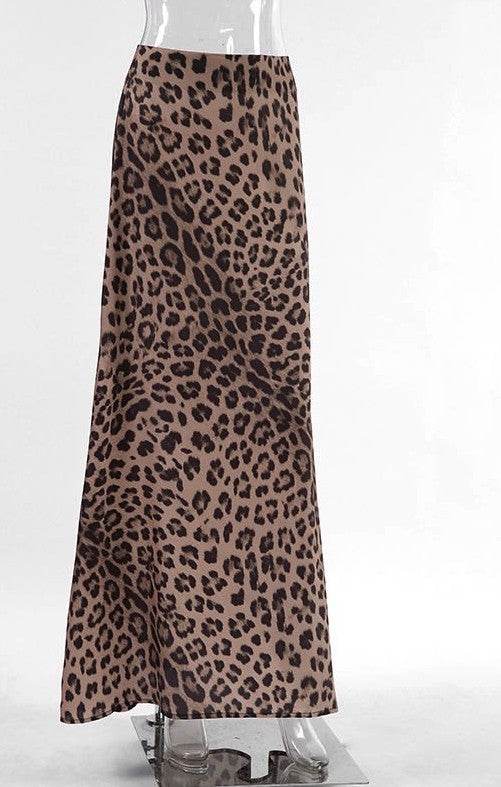 Leopard print maxi skirt