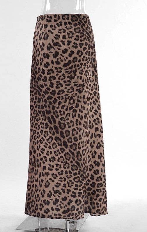 Leopard print maxi skirt