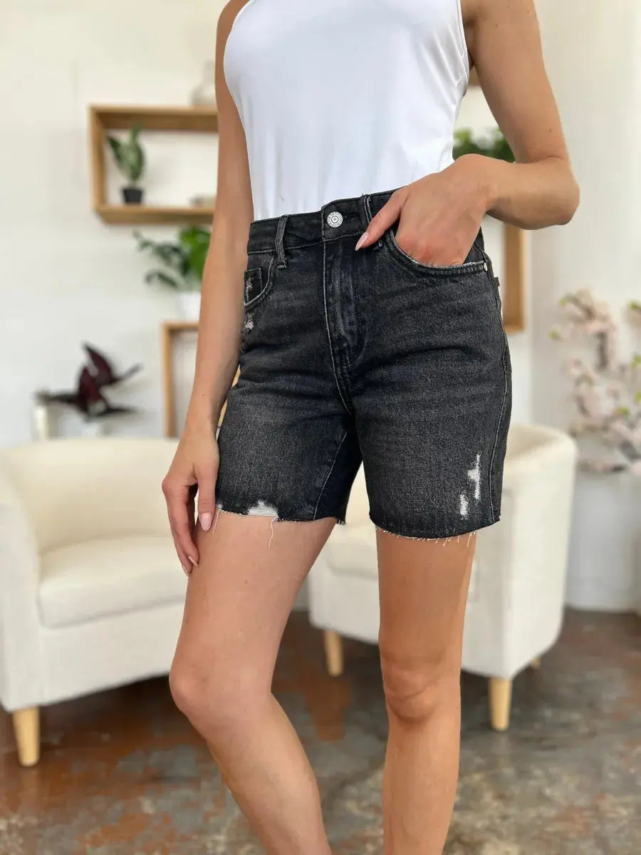 Judy Blue Jeans - Full Size High Waist Rigid Magic Denim Shorts
