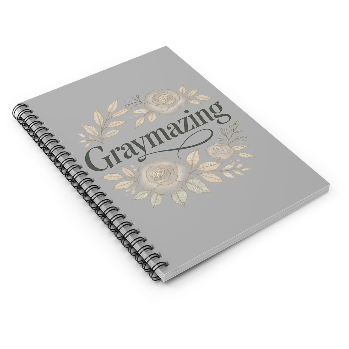 Graymazing Floral Spiral Notebook — Ruled Journal for Women