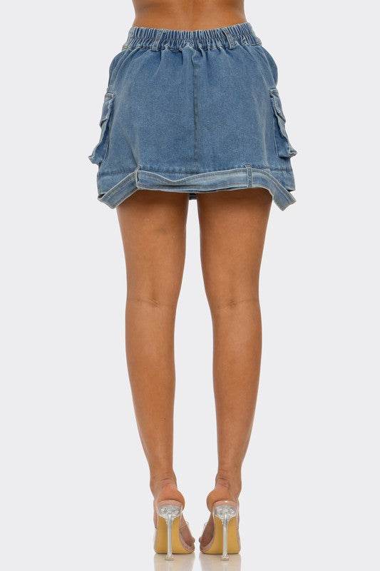 Utility Denim Maxi Skirt