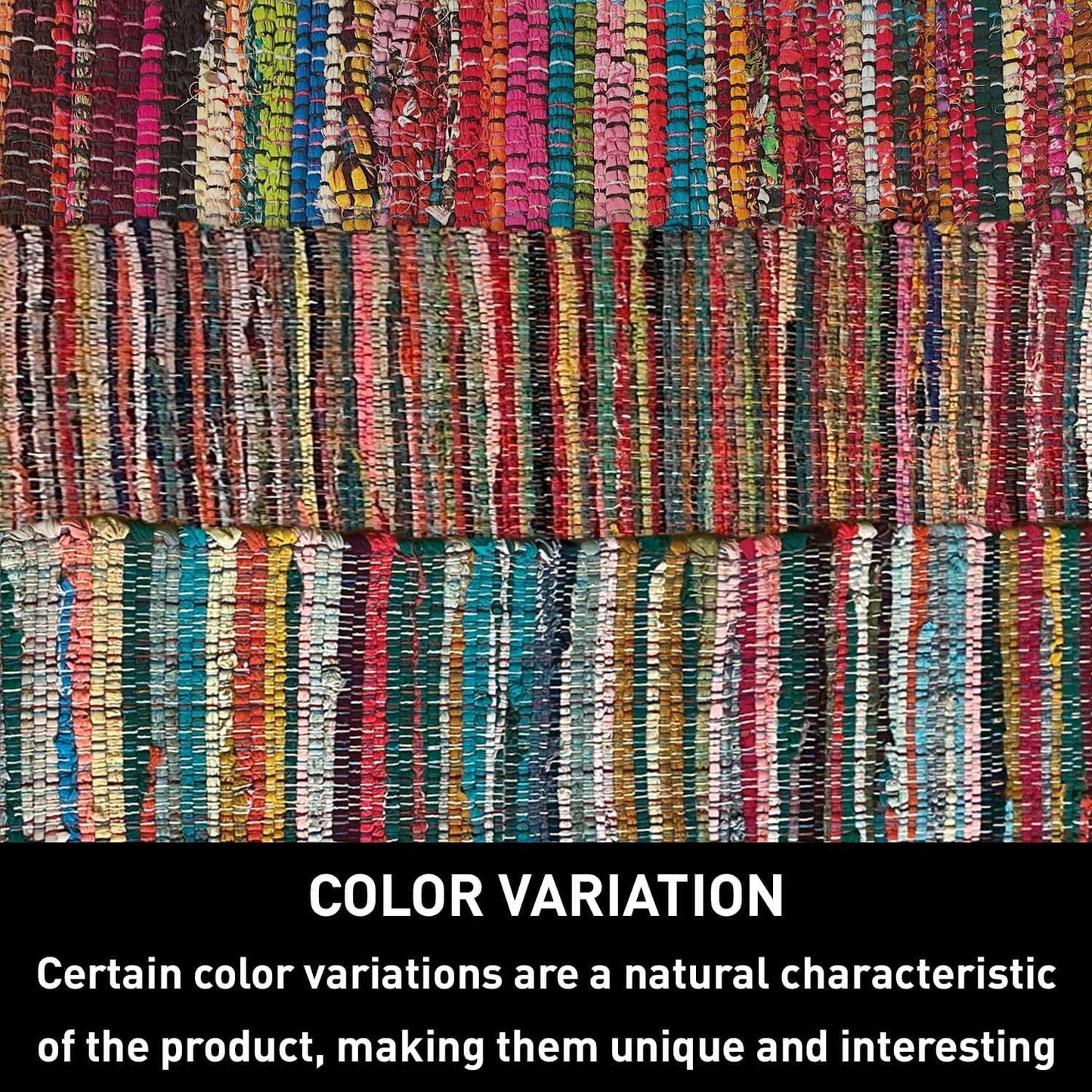 Chardin Home Recycled Cotton Rag Rug — Vibrant, Unique & Durable