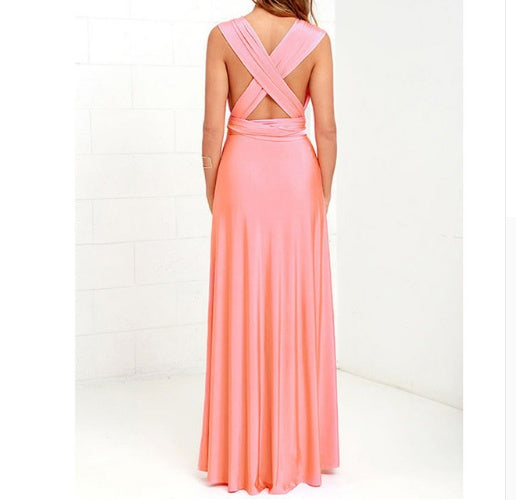 Women's  Long Party Dress Club Floor-Length Summer Backless Bandage Maxi Dress Multiway Boho Women Dress
