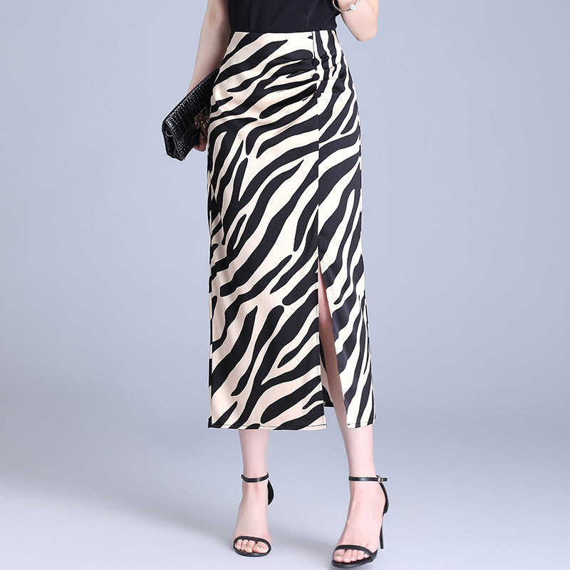 Women's High Waist Hip Split Fashion Sense Temperament Long Skirt