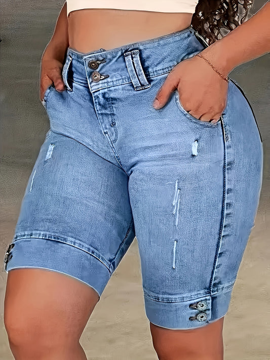 Women's Fashionable Slim-Fit Denim Shorts