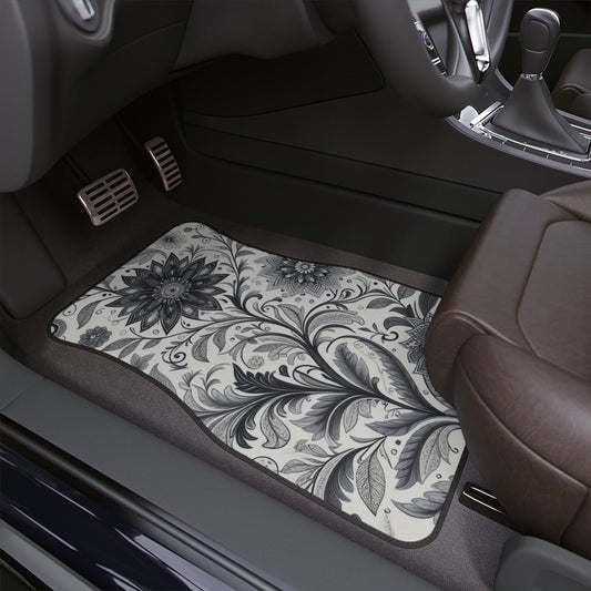 Floral Car Floor Mats, Elegant Auto Accessories, Flower Print Mats, Car Decor, Gift for Car Lovers, Home Decor