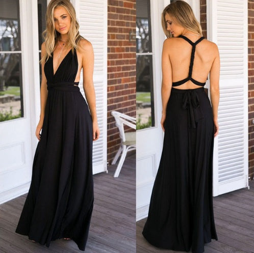 Women's  Long Party Dress Club Floor-Length Summer Backless Bandage Maxi Dress Multiway Boho Women Dress