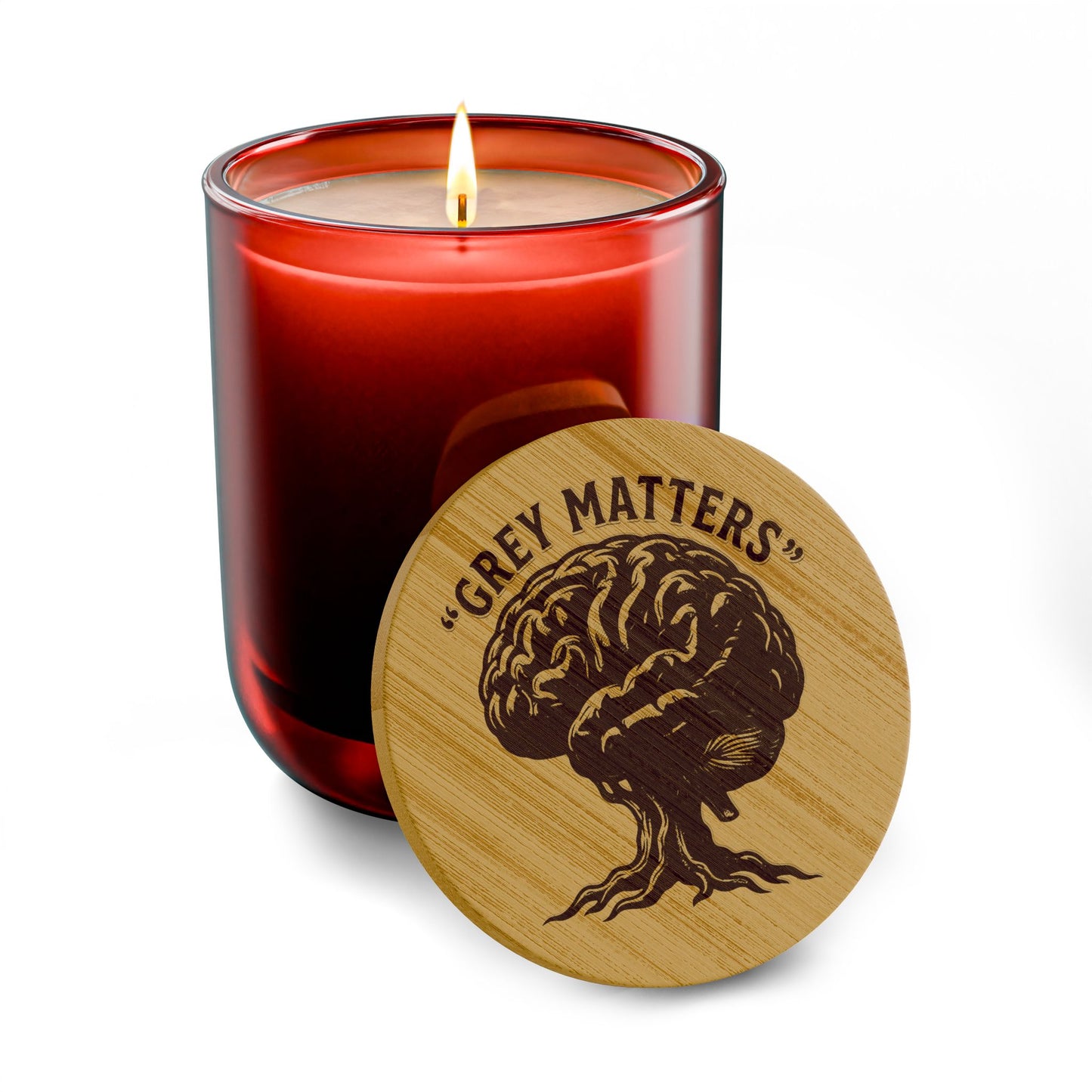 Engraved 'Grey Matters' 14oz Scented Soy Candle — Aromatherapy Gift Candle