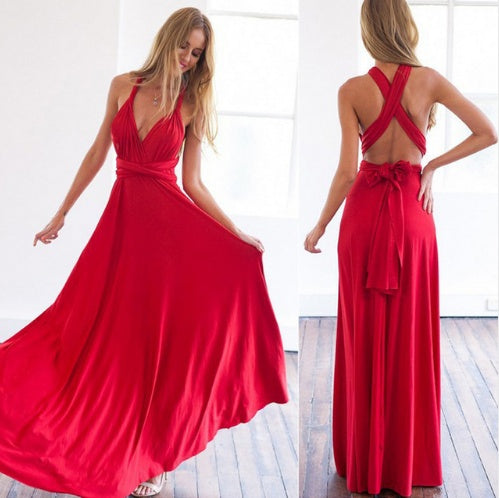Women's  Long Party Dress Club Floor-Length Summer Backless Bandage Maxi Dress Multiway Boho Women Dress