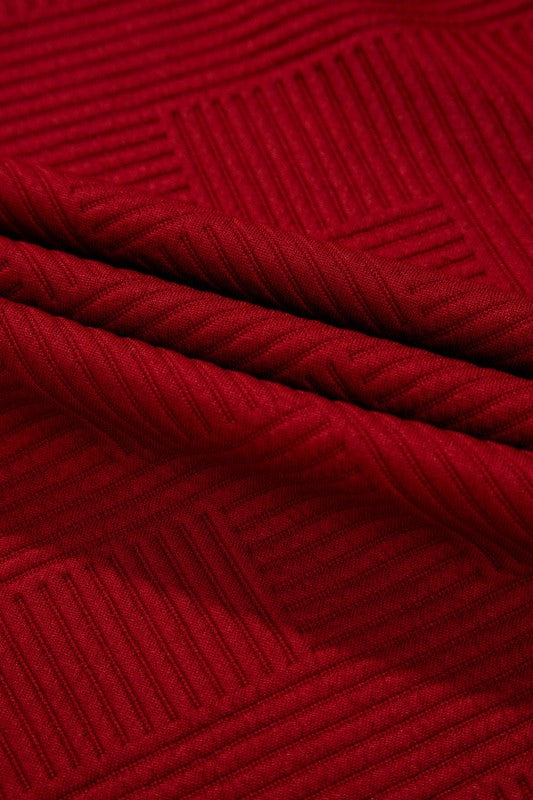 Solid Textured T-Shirt and Drawstring Pants Set