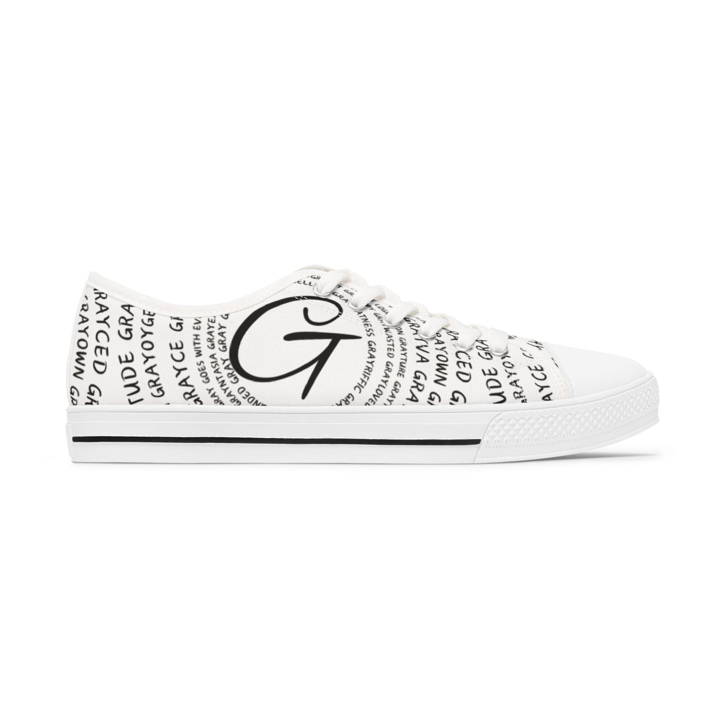Stylish Women's Low Top Sneakers with Trendy Text Design, Casual Sneakers for Everyday Wear, Gift for Fashion Lovers, Holiday Shoes