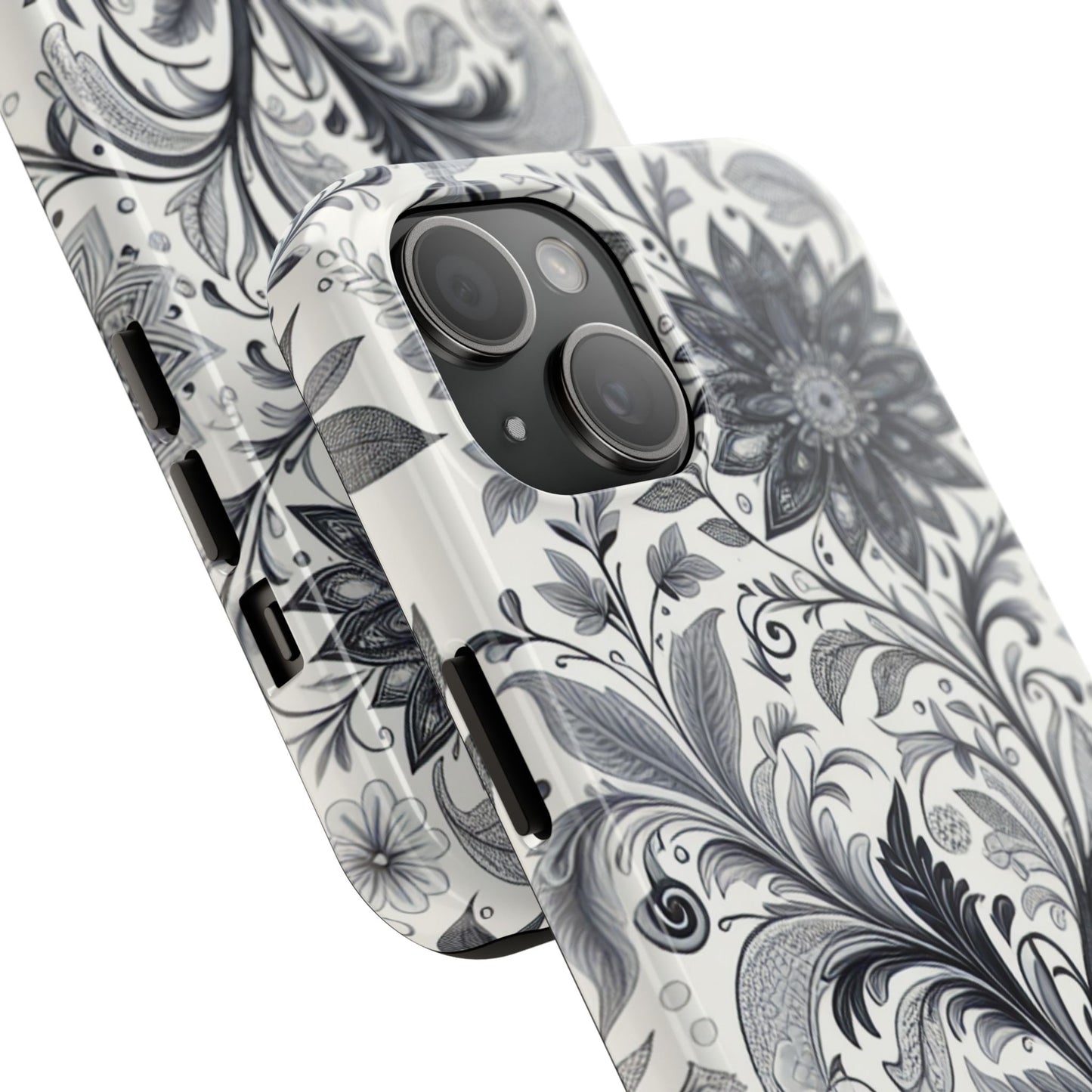 Floral Tough Phone Cases, Durable Phone Cover, Stylish Floral Design, Gift for Her, Trendy Tech Accessories, Birthday Present