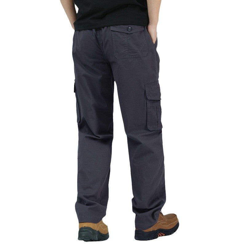 Men's Casual Plus-Size Multi-Pocket Work Pants