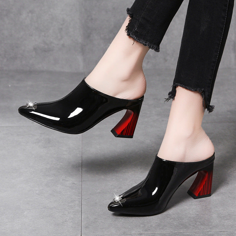 Closed Toe High Heels Women's Fashion Casual Graceful And Fashionable