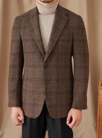 50 Wool Retro Italian Gentlemans Attire Warm High-End Tailored Suit jacket