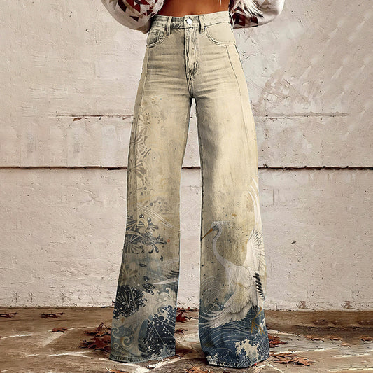 Plus Size Women's Casual Pants Thin Imitation Jeans