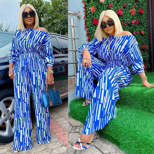 Plus Size Fat Women Two-piece Suit 4xl Ladies Set Tops