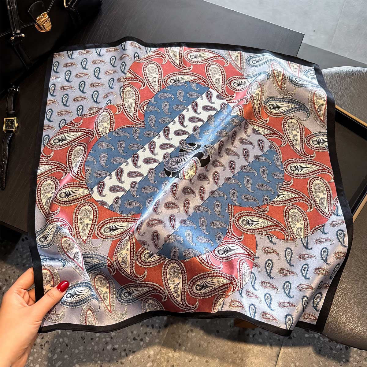 Niche Paisley Silk Silk Fashion Small Square towel