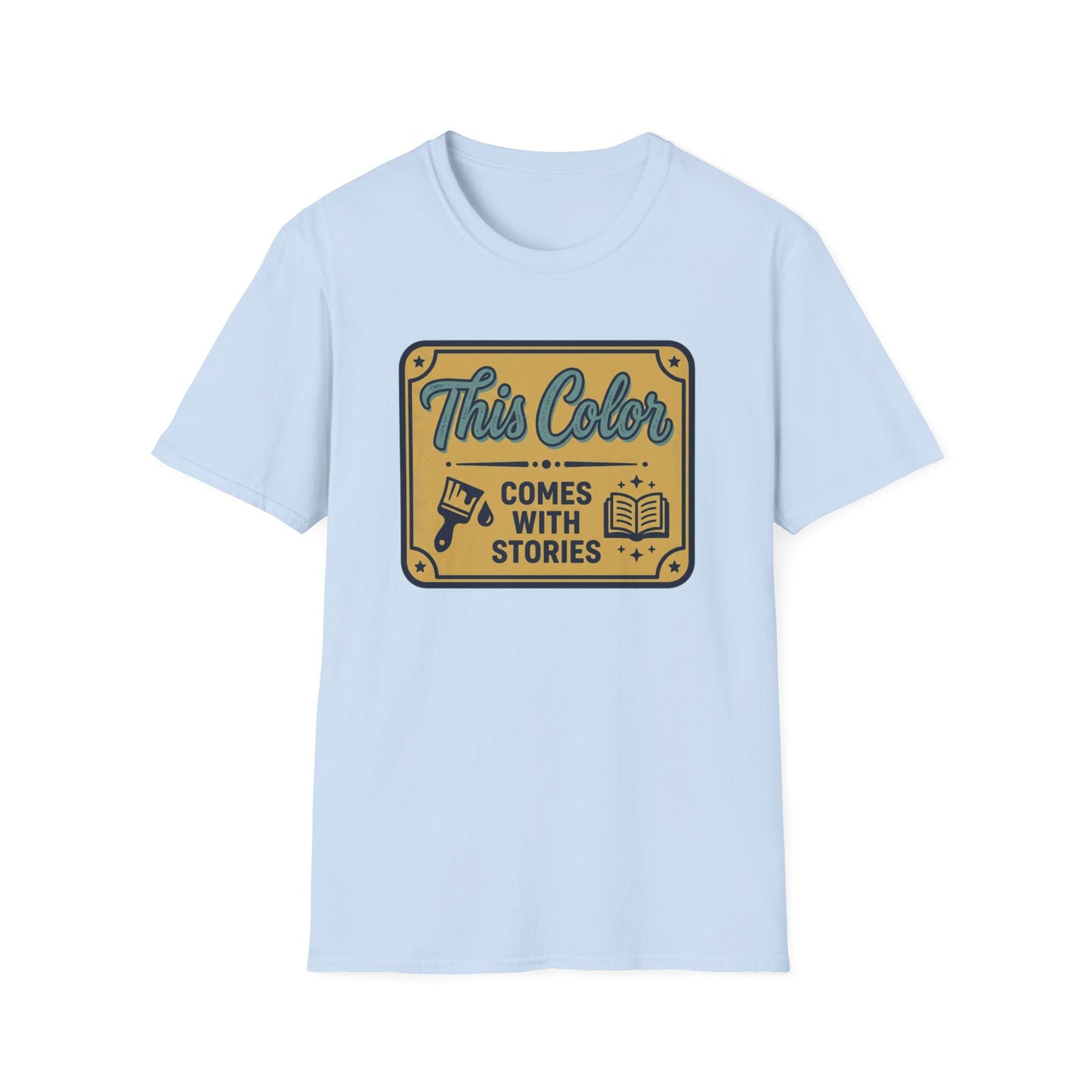T-Shirt — "This Color Comes With Stories" Vintage Book Lover Graphic Tee