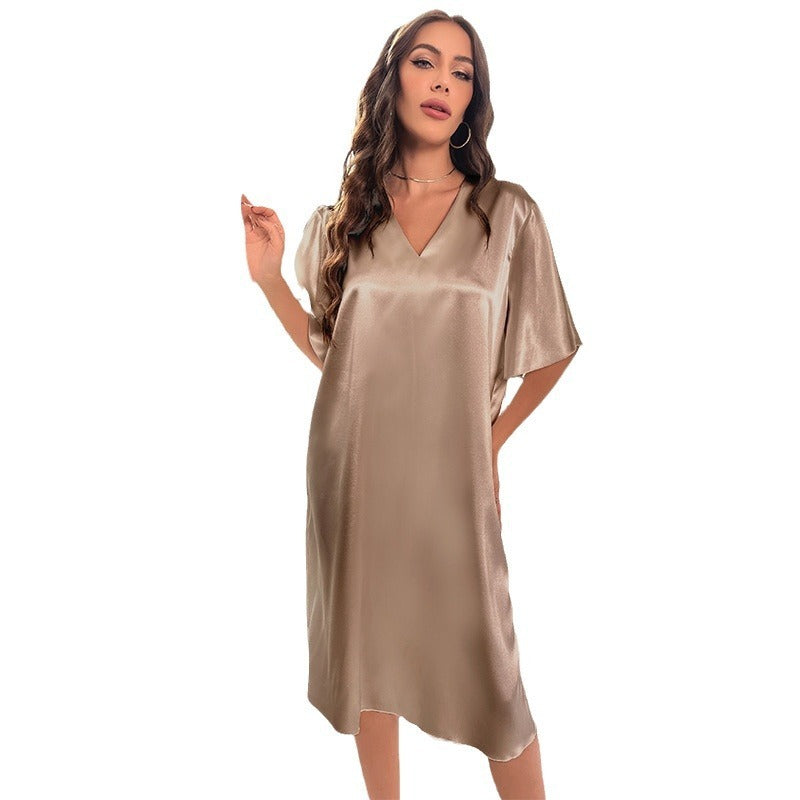 Large Size Ice Silk Pajamas Cooling Feeling Thin