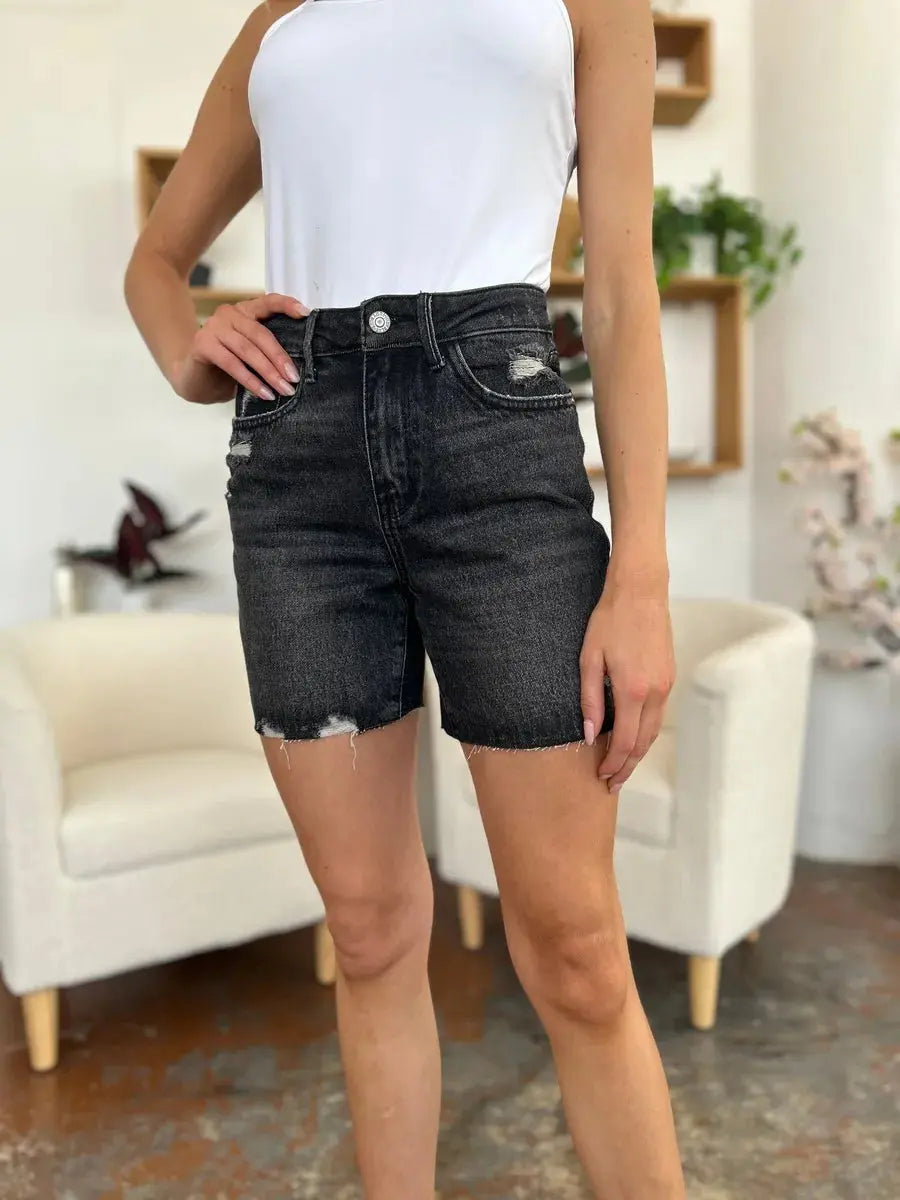 Judy Blue Jeans - Full Size High Waist Rigid Magic Denim Shorts
