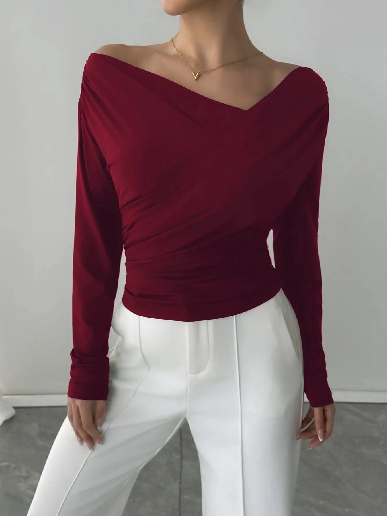 Long Sleeve Asymmetrical Blouse