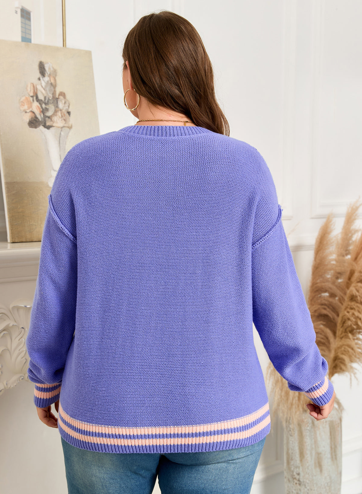 Etta Shoulder Knit Loose PLUS Sweater