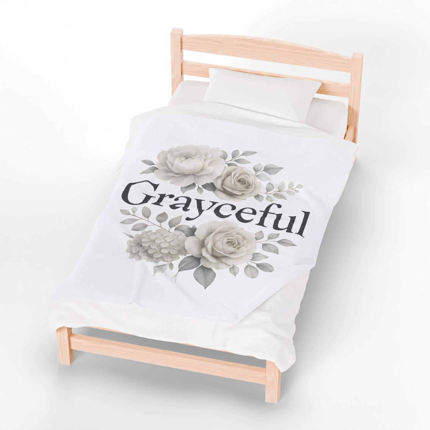 Elegant Floral Throw Blanket - Cozy Velveteen Plush Blanket for Home Decor, Gift for Her, Modern Chic Style, Occasion: Birthdays, [...]