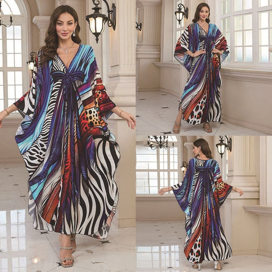 Fashion Personalized Cotton Printed Beach Dress Women