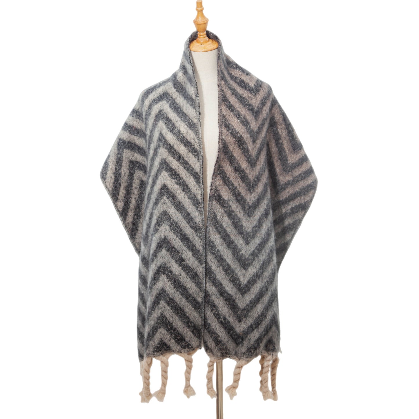 European And American Autumn And Winter Knotted Coarse Braid Imitated Mohair Jacquard