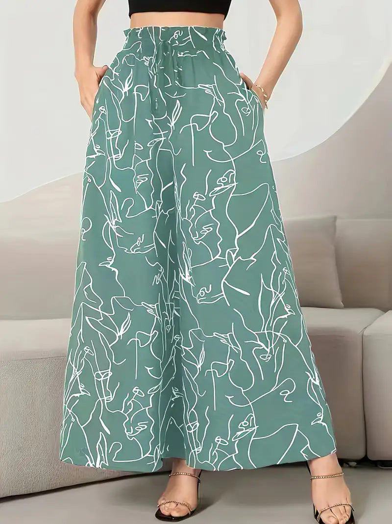 New Waist-tight Summer Long Draping Effect Long Culottes For Women