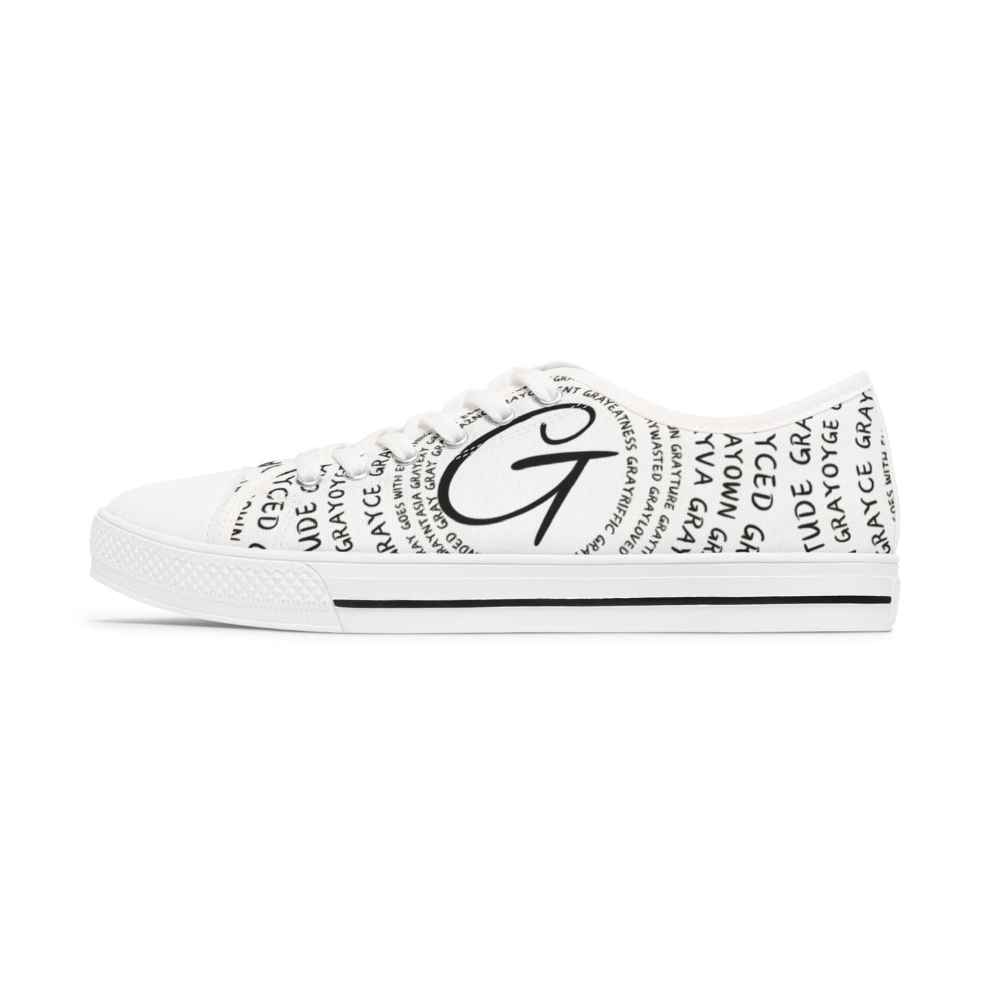 Stylish Women's Low Top Sneakers with Trendy Text Design, Casual Sneakers for Everyday Wear, Gift for Fashion Lovers, Holiday Shoes