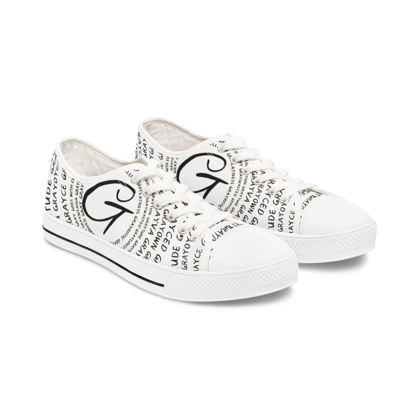 Stylish Women's Low Top Sneakers with Trendy Text Design, Casual Sneakers for Everyday Wear, Gift for Fashion Lovers, Holiday Shoes