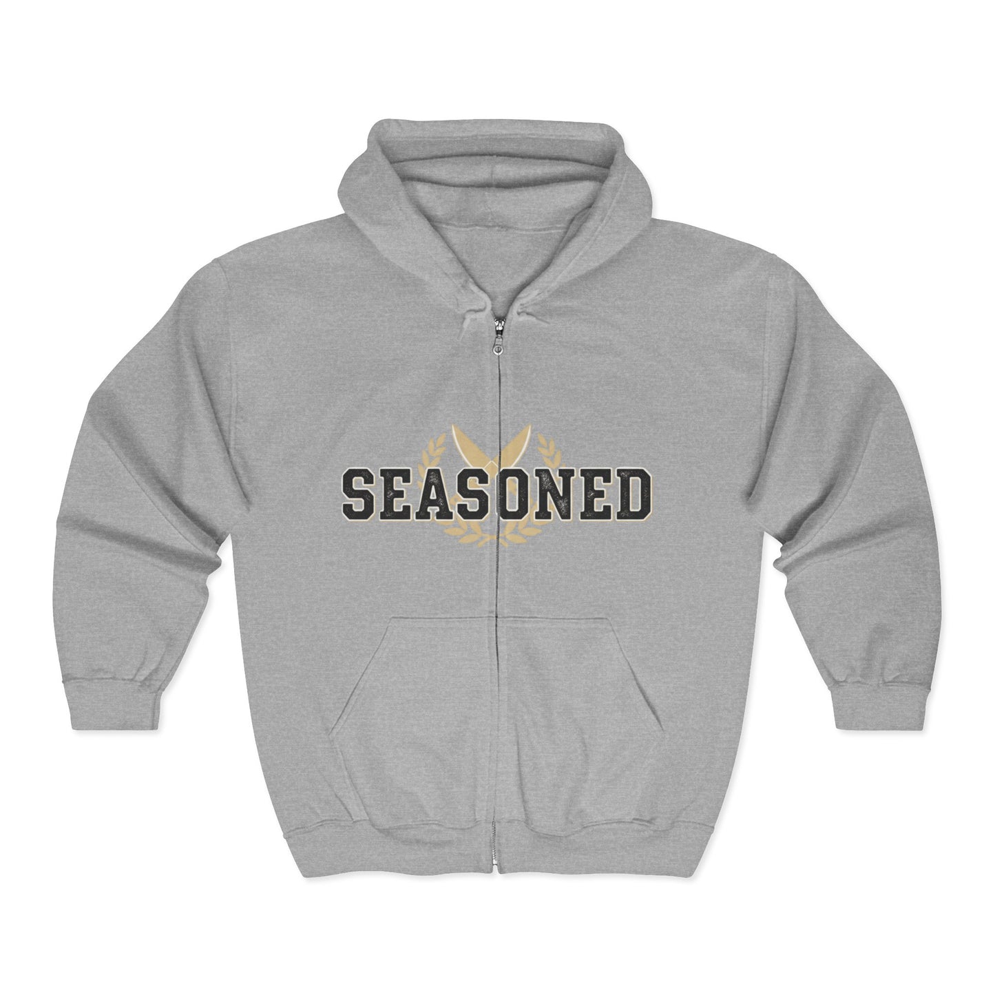 Seasoned Zip Hoodie – Vintage Chef / Culinary Lover Full-Zip Sweatshirt