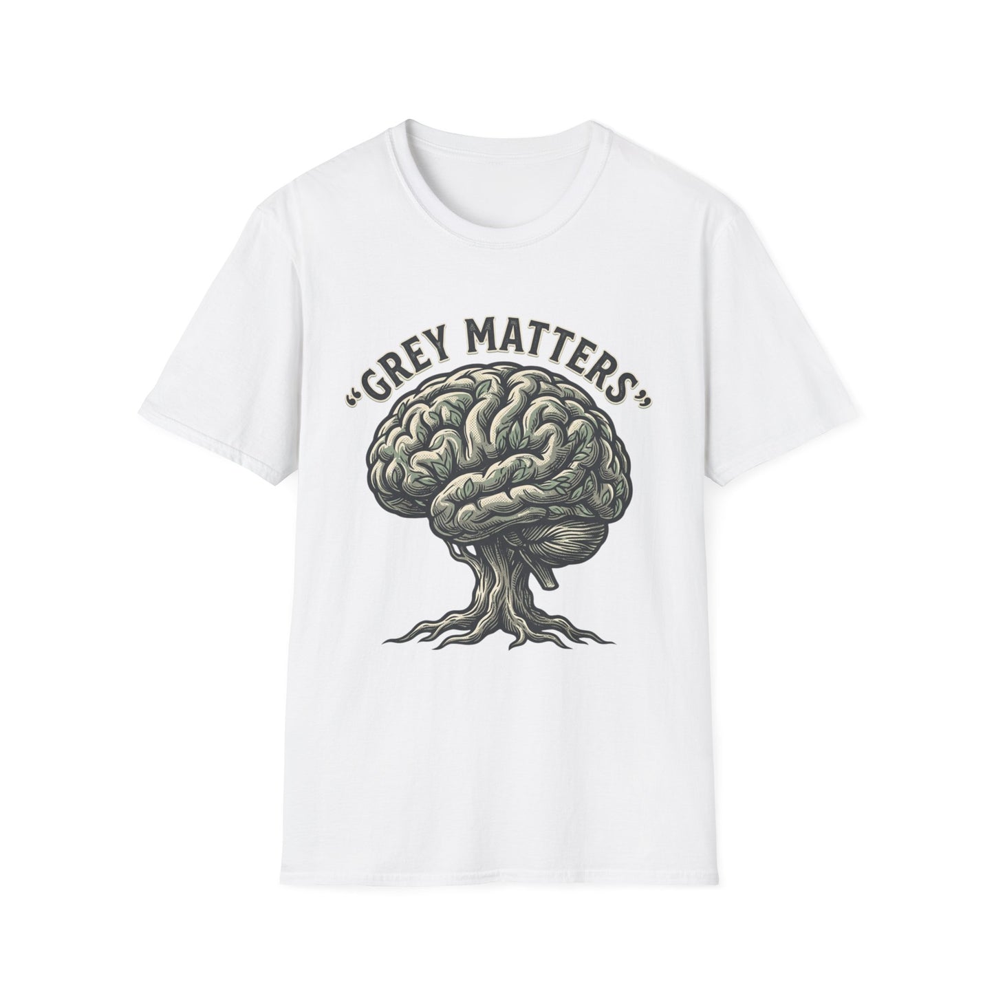 Grey Matters T-Shirt — Brain Tree Illustration Tee