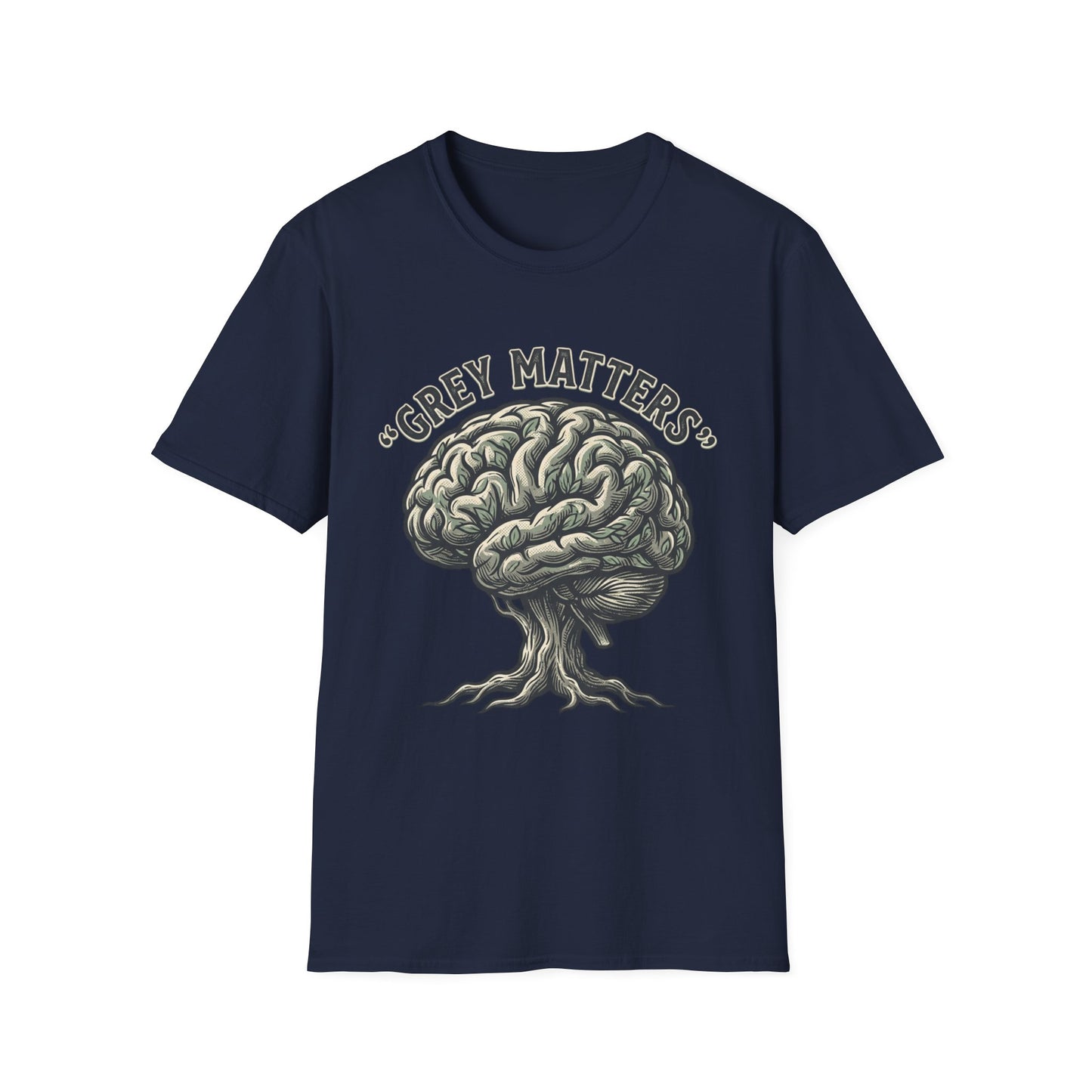 Grey Matters T-Shirt — Brain Tree Illustration Tee