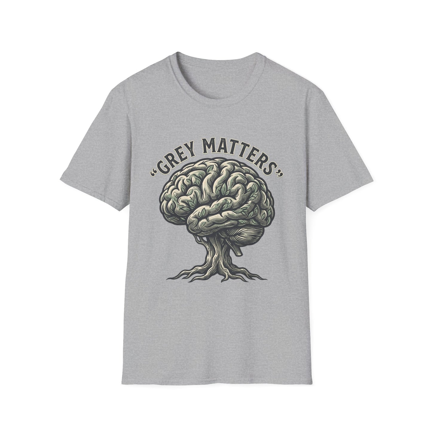 Grey Matters T-Shirt — Brain Tree Illustration Tee