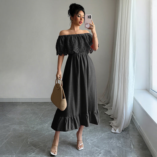 Elegant Style Off-shoulder A- Line Dress