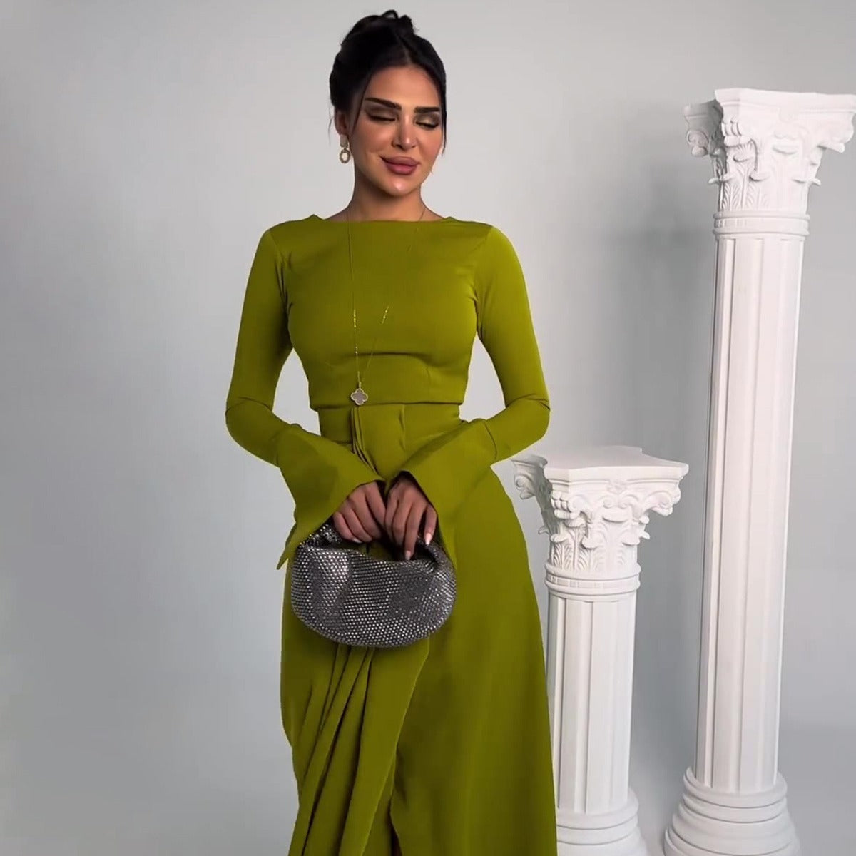 Graceful Satin Banquet Long Dress
