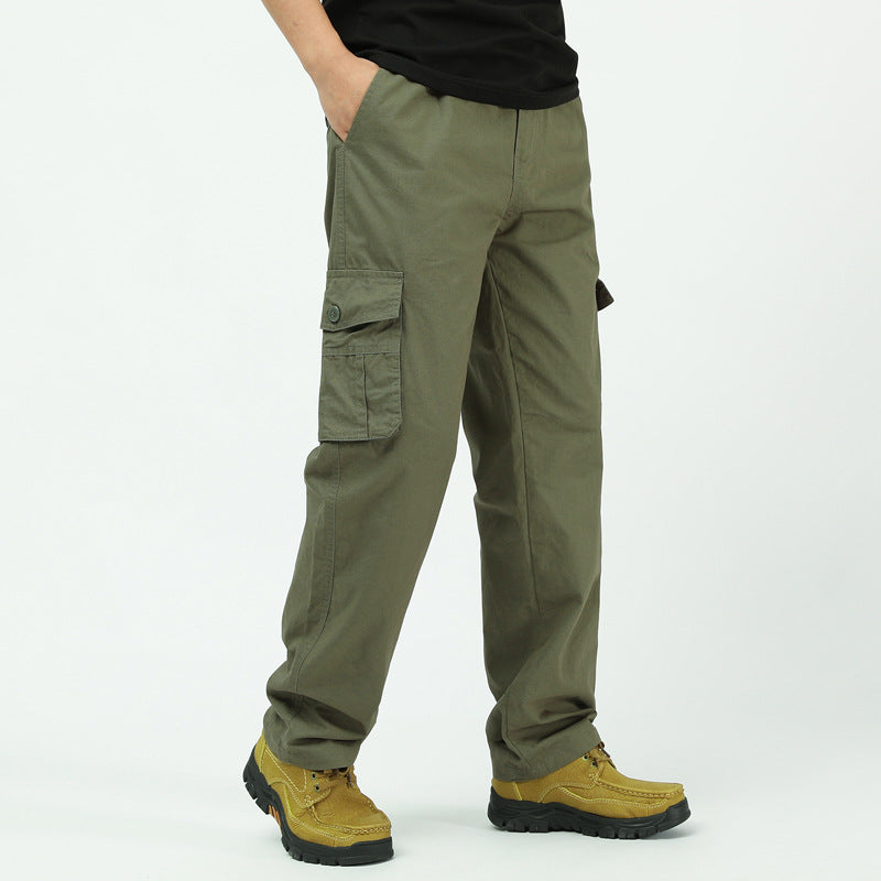 Men's Casual Plus-Size Multi-Pocket Work Pants