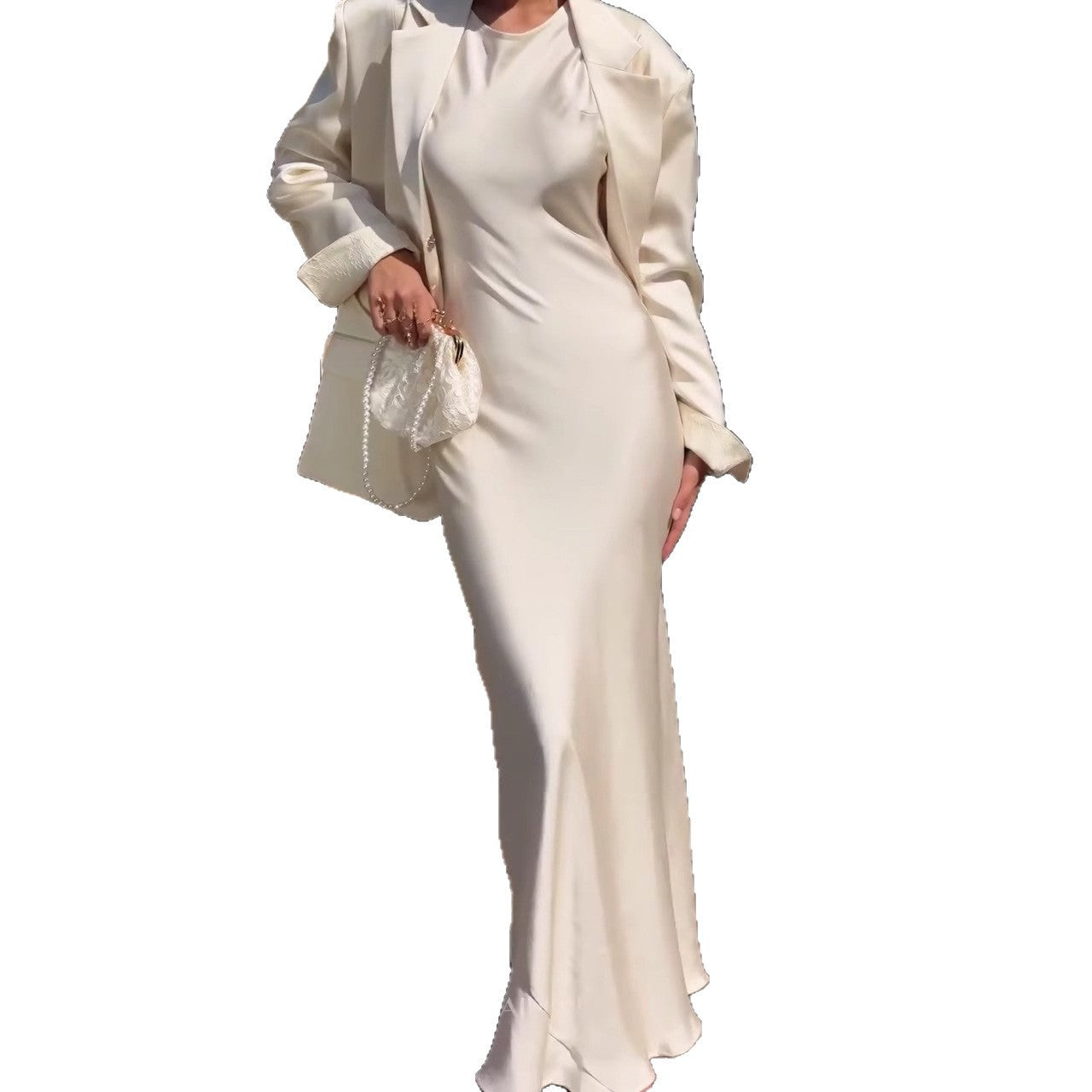 Womens Loose-fitting Solid-color Suit