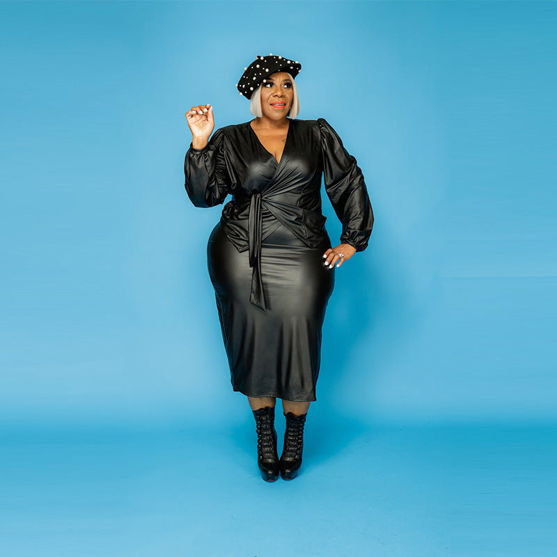 Solid Color Elegant Matte Suit Jacket dress