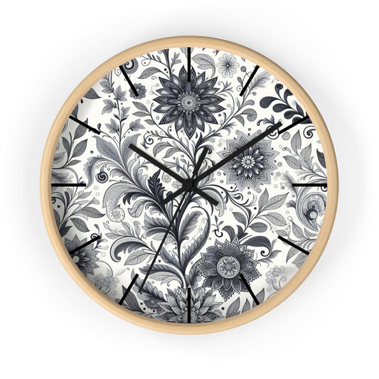Elegant Floral Wall Clock - Vintage Home Decor, Timeless Gift, Statement Piece, Living Room Accent, Unique Wedding Present