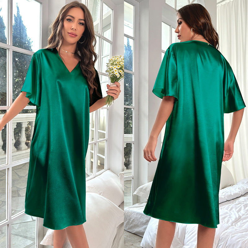 Large Size Ice Silk Pajamas Cooling Feeling Thin