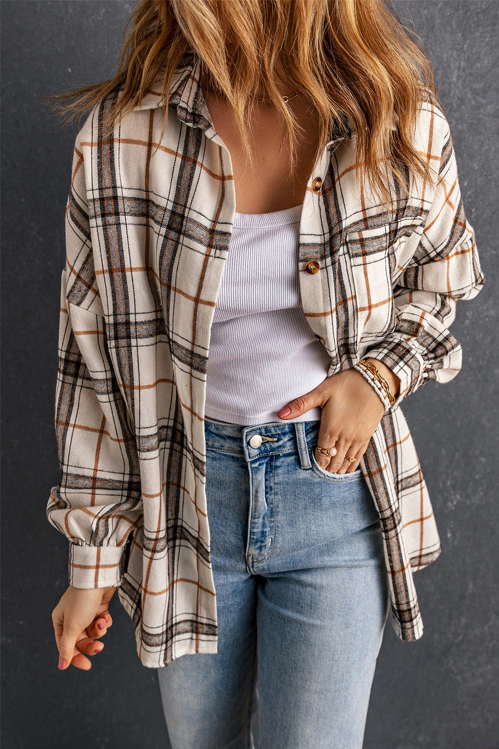 Khloe Oversized Plaid Pattern Shacket