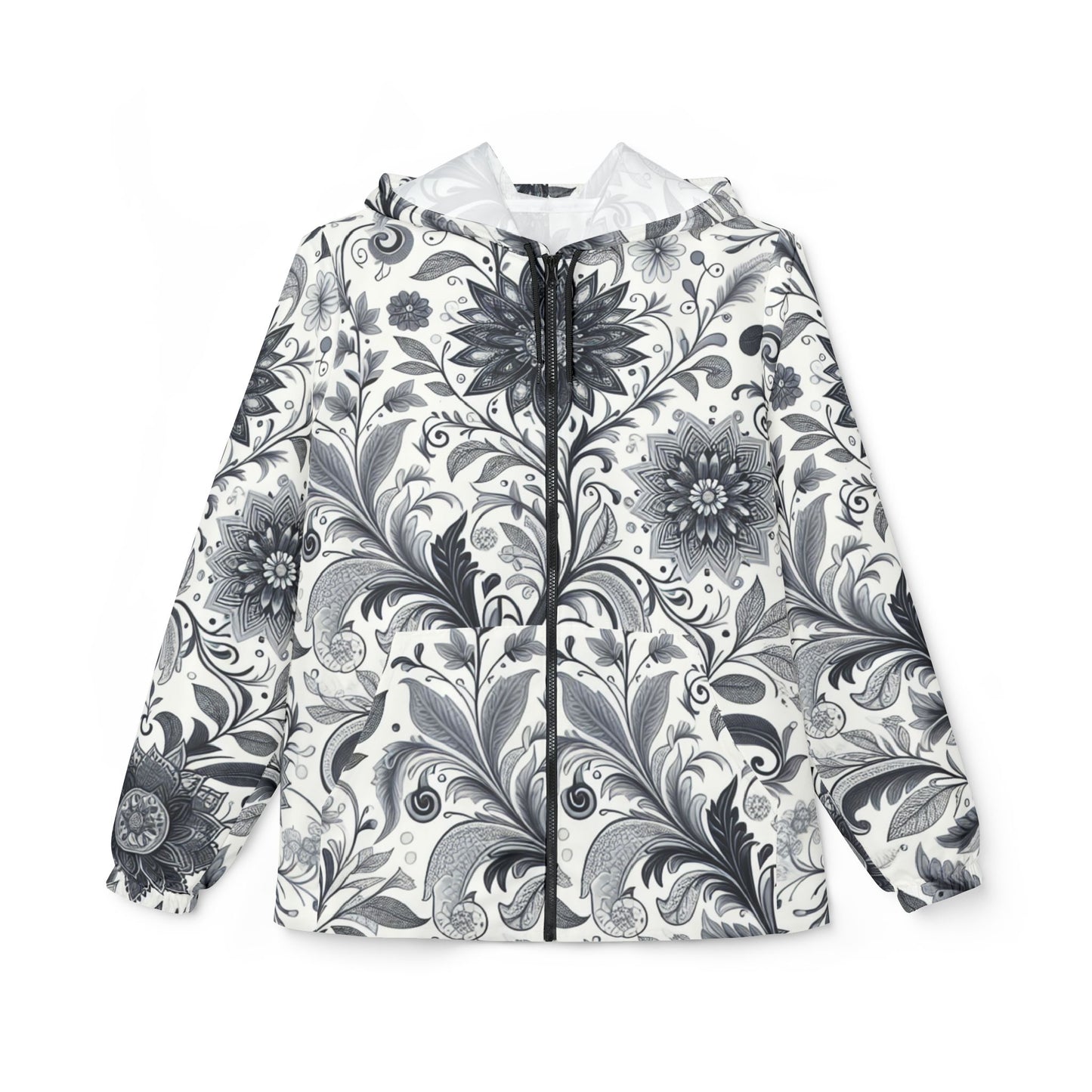 Floral Pattern Windbreaker Jacket, Lightweight Rain Jacket, Stylish Outerwear, Perfect Gift for Her, Outdoor Adventures, Trendy Layering