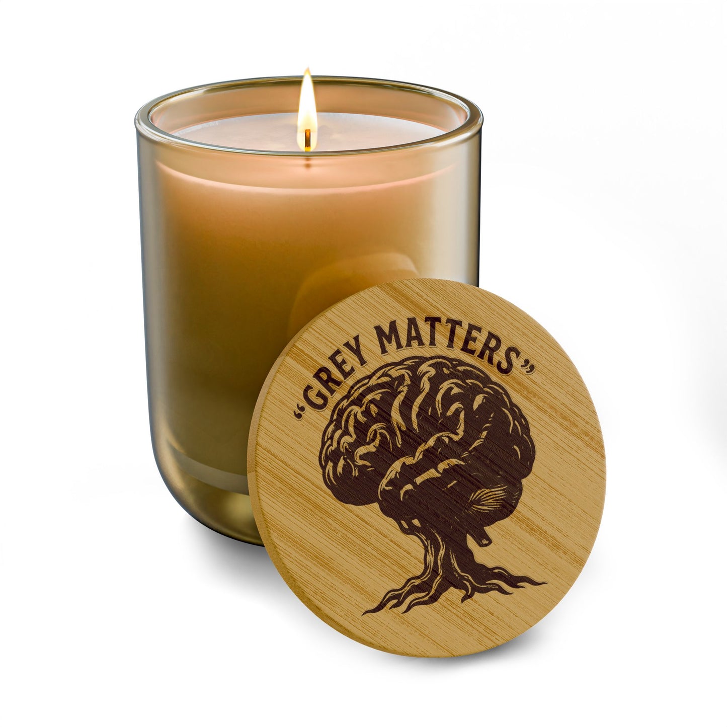 Engraved 'Grey Matters' 14oz Scented Soy Candle — Aromatherapy Gift Candle