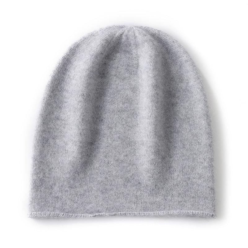 Cashmere Hat For Women Curled Brim Knitted Hat