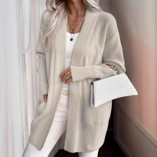 Women's Solid Color Knit Casual Simple Cardigan